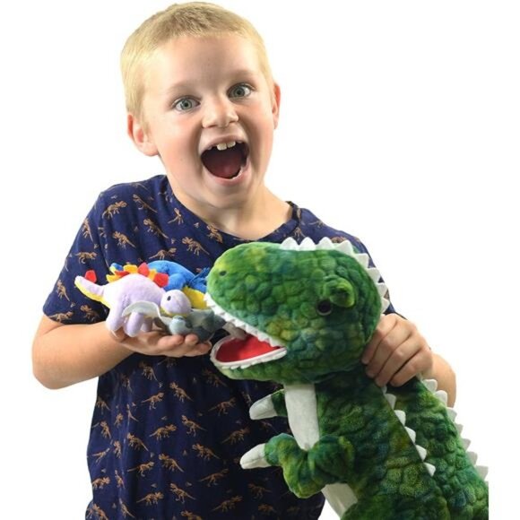 Dinosaur Stuffed Animal T-Rex and 5 Little Dinos for Boys & Girls -Plush Stuffie - Picture 5 of 6